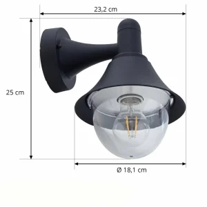 Lindby Applique d'extérieur Keicy, noir, plastique, IP44^ Appliques Murales Extérieures