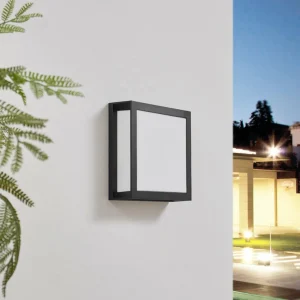 Lindby Applique d'extérieur Sivana, noir, aluminium, 26 cm x 26 cm^ Luminaires De Terrasse