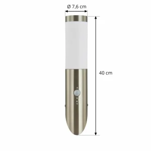 Lindby Applique d'extérieur Statius, gris, acier inoxydable, 40 cm^ Appliques Murales Extérieures