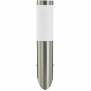 Lindby Applique d'extérieur Statius, gris, acier inoxydable, capteur^ Appliques D'Extérieur Avec Détecteur