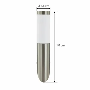 Lindby Applique d'extérieur Statius, gris, acier inoxydable, capteur^ Appliques D'Extérieur Avec Détecteur