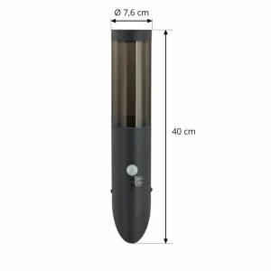 Lindby Applique d'extérieur Statius, noir, fer, 40 cm^ Appliques Murales Extérieures