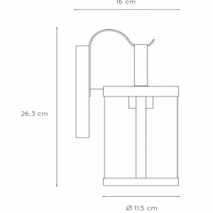 Lucide Applique d'extérieur Lindelo avec verre transparent^ Appliques Murales Extérieures