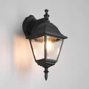 Trio Lighting Applique d'extérieur Livenza, douille en bas, noir, aluminium^ Luminaires De Terrasse