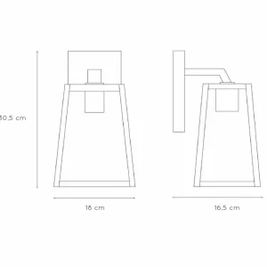 Lucide Applique d'extérieur Matslot, hauteur 30,5 cm^ Appliques Murales Extérieures
