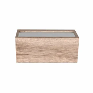Trio Lighting Applique d'extérieur Mayenne, couleur bois, Up- & Downlight, angulaire^ Luminaires De Terrasse