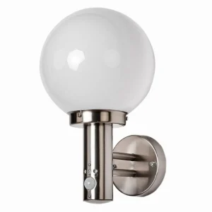 Lindby Applique d'extérieur Nada en inox à détecteur^ Appliques D'Extérieur Avec Détecteur