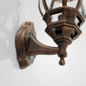 Lindby Applique d'extérieur Nadesha, doré brossé^ Appliques Murales Extérieures