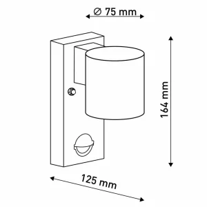 Näve Applique d’extérieur Rombe avec capteur, 1 lampe^ Appliques D'Extérieur Avec Détecteur