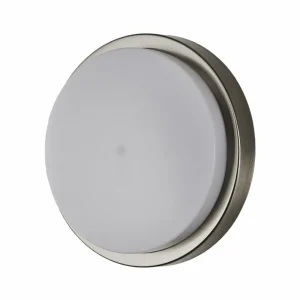 Lindby Applique d'extérieur ronde Fero, acier inoxydable^ Appliques Murales Extérieures