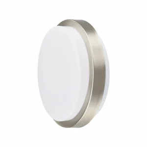 Lindby Applique d'extérieur ronde Fero, acier inoxydable^ Appliques Murales Extérieures