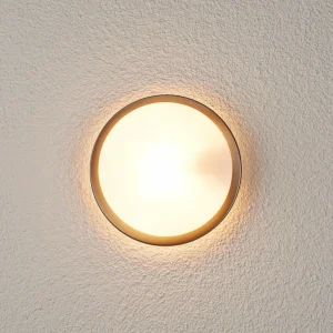 Lindby Applique d'extérieur ronde Fero, acier inoxydable^ Appliques Murales Extérieures