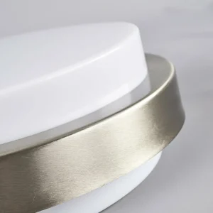 Lindby Applique d'extérieur ronde Fero, acier inoxydable^ Appliques Murales Extérieures