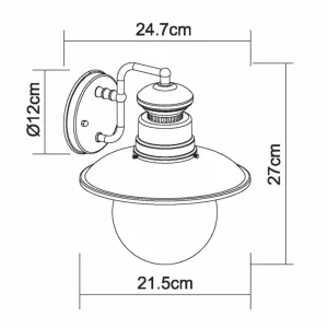 Globo Applique d'extérieur Sella acier inox rouille^ Appliques Murales Extérieures