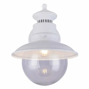 Globo Applique d'extérieur Sella en acier blanc mat^ Appliques Murales Extérieures