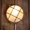 Moretti Luce Applique d'extérieur Tortuga, laiton ancien/opale^ Appliques Murales Extérieures