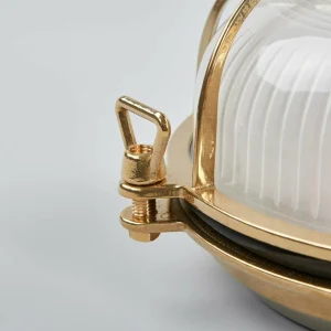 Moretti Luce Applique d'extérieur Tortuga, laiton naturel/opale^ Appliques Murales Extérieures