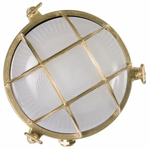 Moretti Luce Applique d'extérieur Tortuga, laiton naturel/opale^ Appliques Murales Extérieures