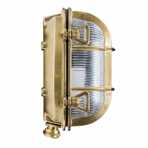 Moretti Luce Applique d'extérieur Tortuga ovale 17cm laiton nat^ Appliques Murales Extérieures