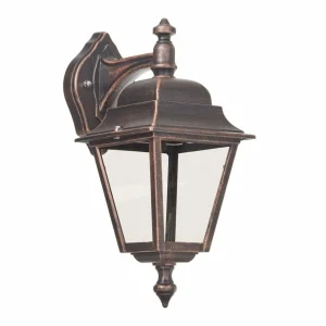 LCD Applique d'extérieur Toulouse de couleur cuivre, suspendue^ Appliques Murales Extérieures