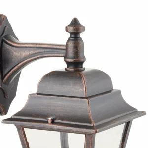LCD Applique d'extérieur Toulouse de couleur cuivre, suspendue^ Appliques Murales Extérieures