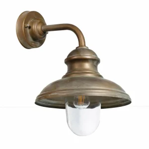 Moretti Luce Applique ext Little Mill 3350 laiton ancien/transp^ Appliques Murales Extérieures