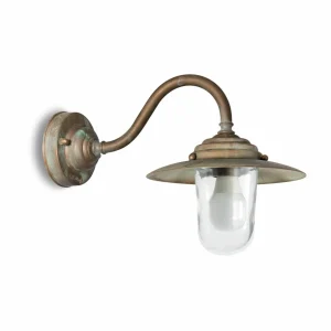 Moretti Luce Applique extérieur Chalet laiton ancien prof.38cm^ Appliques Murales Extérieures