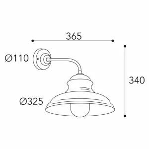 Moretti Luce Applique extérieur Mill 1595 laiton ancien/transp.^ Appliques Murales Extérieures