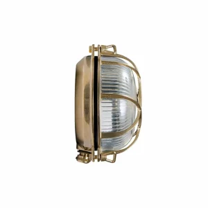 Moretti Luce Applique extérieur Tortuga, laiton, verre^ Appliques Murales Extérieures