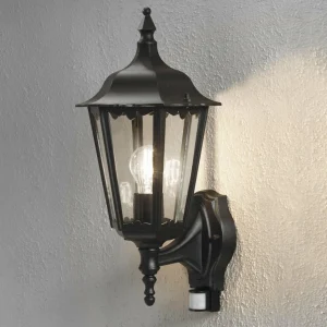 Konstsmide Applique Firenze avec capteur, debout, noire^ Appliques D'Extérieur Avec Détecteur