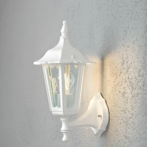 Konstsmide Applique Firenze demi-coupe, capteur, blanche^ Appliques D'Extérieur Avec Détecteur