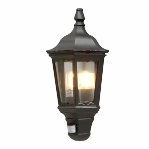 Konstsmide Applique Firenze demi-coupe, capteur, noire^ Appliques D'Extérieur Avec Détecteur
