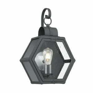 Quintiesse Applique murale d'extérieur Heath largeur 33,1 cm, noir^ Appliques Murales Extérieures