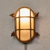 Moretti Luce Applique murale d'extérieur ovale Bengt laiton antique/opale^ Appliques Murales Extérieures