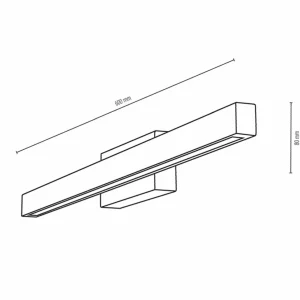 Envostar Applique murale LED Mirror, largeur 60 cm^ Luminaires Durables