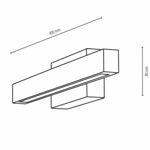 Envostar Applique murale LED Mirror, largeur 40 cm^ Luminaires Durables