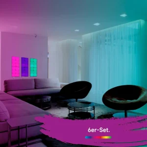 Müller-Licht Applique murale LED Magic Panel RGBW, carré, lot de 6^ Lampes Décoratives