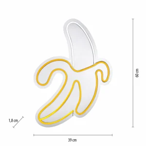 JUST LIGHT. Applique murale LED Neon Banane, USB^ Lampes Décoratives