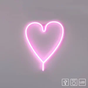 JUST LIGHT. Applique murale LED Neon Cœur, USB^ Lampes Décoratives