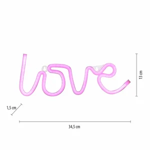 JUST LIGHT. Applique murale LED Neon Love, USB^ Lampes Décoratives