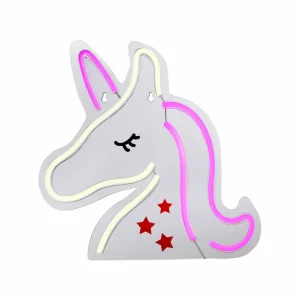 JUST LIGHT. Applique murale LED Neon Unicorn, USB^ Lampes Décoratives