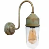 Moretti Luce Applique 1950N laiton ancien, verre droit transp.^ Appliques Murales Extérieures