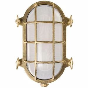 Moretti Luce Applique ovale Hook en laiton^ Appliques Murales Extérieures