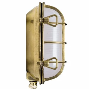 Moretti Luce Applique ovale Hook en laiton^ Appliques Murales Extérieures