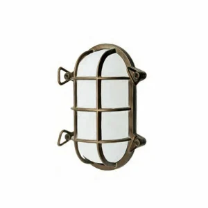 Moretti Luce Applique ovale Hook en laiton vieilli^ Appliques Murales Extérieures