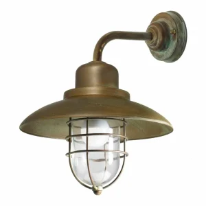 Moretti Luce Applique Patio Cage 3303 laiton ancien/transp.^ Appliques Murales Extérieures
