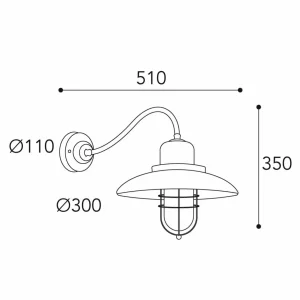 Moretti Luce Applique Patio Cage 3300 laiton ancien/transp.^ Appliques Murales Extérieures