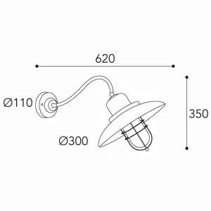 Moretti Luce Applique Patio Cage 3301 laiton ancien/transp.^ Appliques Murales Extérieures