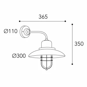 Moretti Luce Applique Patio Cage 3303 laiton ancien/transp.^ Appliques Murales Extérieures