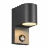 Trio Lighting Applique Roya 1 lampe capteur ronde anthracite^ Appliques D'Extérieur Avec Détecteur